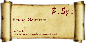 Prusz Szofron névjegykártya